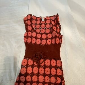 crochet vest.  size medium with tie